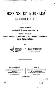 Cover of: Dessins et modèles industriels. by Lionel Anspach