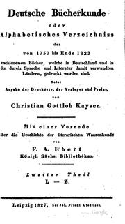 Cover of: Deutsche bücherkunde by C. G. Kayser