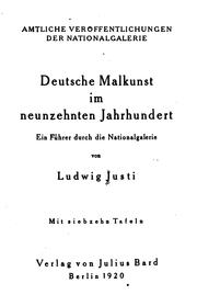 Cover of: Deutsche malkunst im neunzehnten jahrhundert
