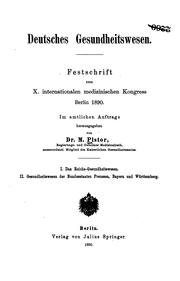 Cover of: Deutsches gesundheitswesen. by Moritz Pistor