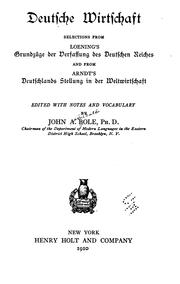Cover of: Deutsche wirtschaft by John Archibald Bole