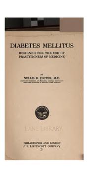 Cover of: Diabetes mellitus by Nellis Barnes Foster