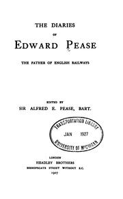 Cover of: diaries of Edward Pease