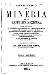 Cover of: Diccionario de mineria de la República Mexicana, ó sea