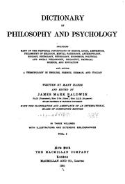 Cover of: Dictionary of philosophy and psychology by James Mark Baldwin