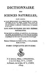 Cover of: Dictionnaire des sciences naturelles,... suivi d'une biographie des plus célèbres naturalistes...