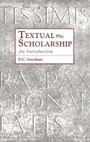 Textual Scholarship: An Introduction