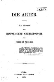 Cover of: Die Arier. by Theodor Poesche