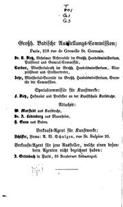 Cover of: Die betheiligung des grossherzogthums Baden and der Universalausstellung zu Paris im jahre 1867. by Baden. Austellungs-kommission, Paris, 1867