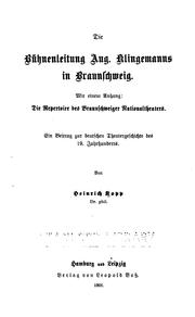 Cover of: Die bühnenleitung Aug. by Heinrich Kopp