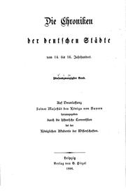 Cover of: Die chroniken der schwäbischen städte. by 