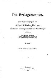 Cover of: (Die ) erzlagerstätten by Alfred Wilhelm Stelzner