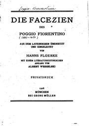 Cover of: Die facezien by Poggio Bracciolini