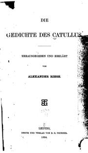 Cover of: Die gedichte des Catullus. by Gaius Valerius Catullus
