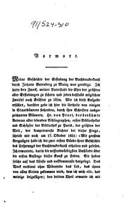 Cover of: Die geschichte der erfusdung in der buchdruckerkunst durch JOhann Gesfleisch genannt Gutenberg by Carl Anton Schaab