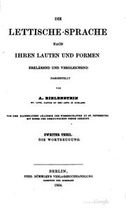 Cover of: lettische Sprache nach ihren Lauten und Formen