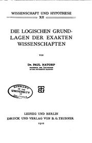 Cover of: ...Die logischen grundlagen der exakten wissenschaften