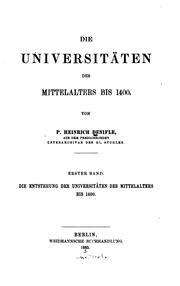 Cover of: universitäten des mittelalters bis 1400.