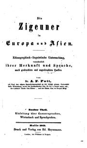Cover of: Die Zigeuner in Europa und Asien. by August Friedrich Pott