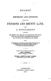 Cover of: Digest of decisions and opinions relating to pensions and bounty land
