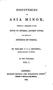 Cover of: Discoveries in Asia Minor by Francis Vyvyan Jago Arundell