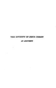 Cover of: The divinity of Christ