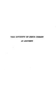 Cover of: divinity of Christ