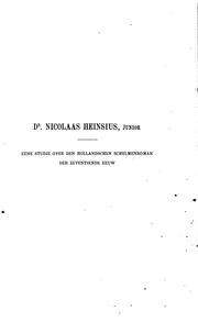 Cover of: Dr. Nicolaas Heinsius, junior