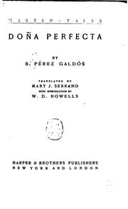 Cover of: Doña Perfecta ... by Benito Pérez Galdós