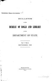 Cover of: Documentary history of the Constitution of the United States of America by United States. Bureau of rolls and library
