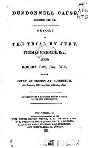 Cover of: Dundonnell cause, second trial by Mackenzie, Thomas of Dundonnell.