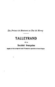 Cover of: Du prince de Bénévent au duc de Morny.