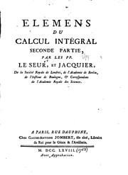 Cover of: Elements du calcul integral... by Thomas Leseur