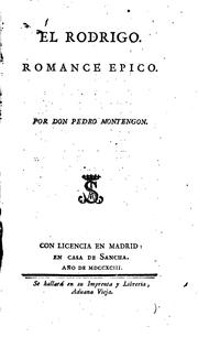 Cover of: El Rodrigo by Pedro de Montengón