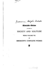 Cover of: Emerson's complete works.