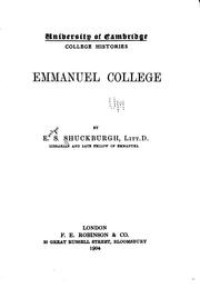 Cover of: Emmanuel college by Evelyn S. Shuckburgh