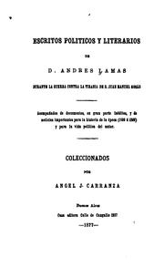 Cover of: Escritos politicos y literarios by Andrés Lamas