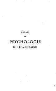 Cover of: Essais de psychologie contemporaine ... by Paul Bourget