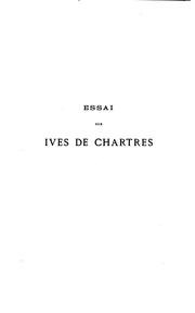 Cover of: Essai sur Ives de Chartres