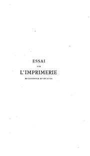 Cover of: Essai sur l'imprimerie en Saintonge et en Aunis.