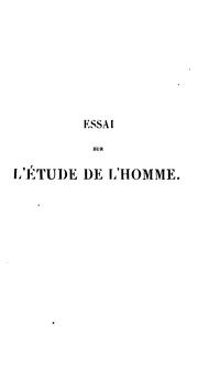 Cover of: Essai sur l'étude de l'homme considéré sous le double point de vue by Philippe Dufour