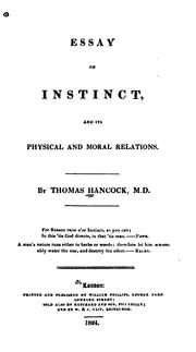 Cover of: Essay on instinct