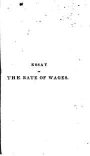 Cover of: Essay on the rate of wages by Henry Charles Carey