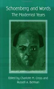 Cover of: Schoenberg and Words: The Modernist Years (Bordercrossings, 11)