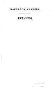 Cover of: Evenings with Prince Cambacérès, second consul, arch-chancellor of the empire ... by Étienne Léon baron de Lamothe-Langon