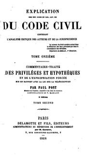 Cover of: Explication théorique et pratique du Code Napoléon