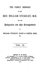 Cover of: The family memoirs of the Rev. William Stukeley, M. D. by William Stukeley