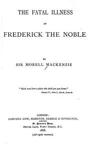 Cover of: fatal illness of Frederick the Noble