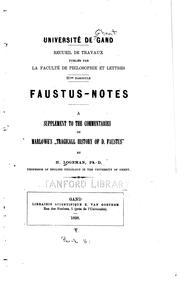 Cover of: Faustus notes. by Henri Logeman