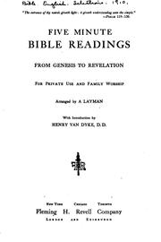 Cover of: Five minute Bible readings from Genesis to Revelation